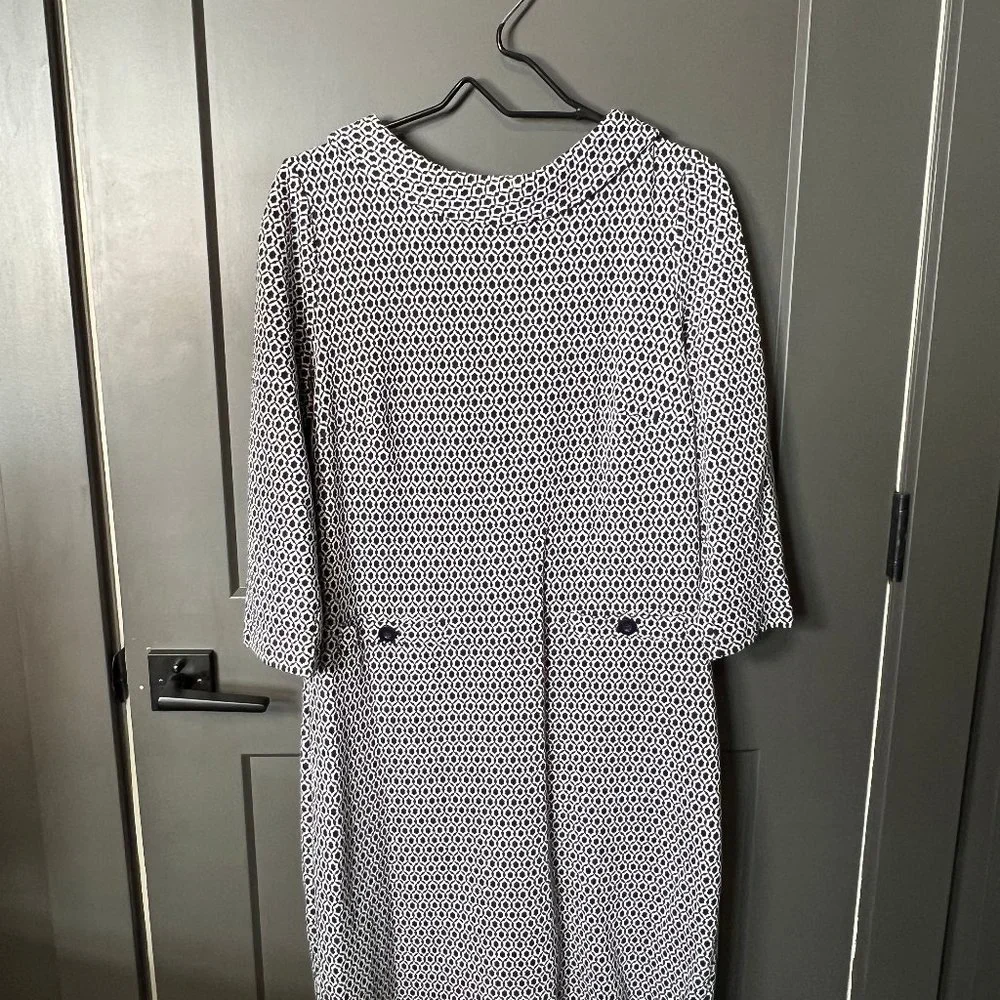 Boden Bessie Jacquard Dress Blue 10L - Picture 2 of 5